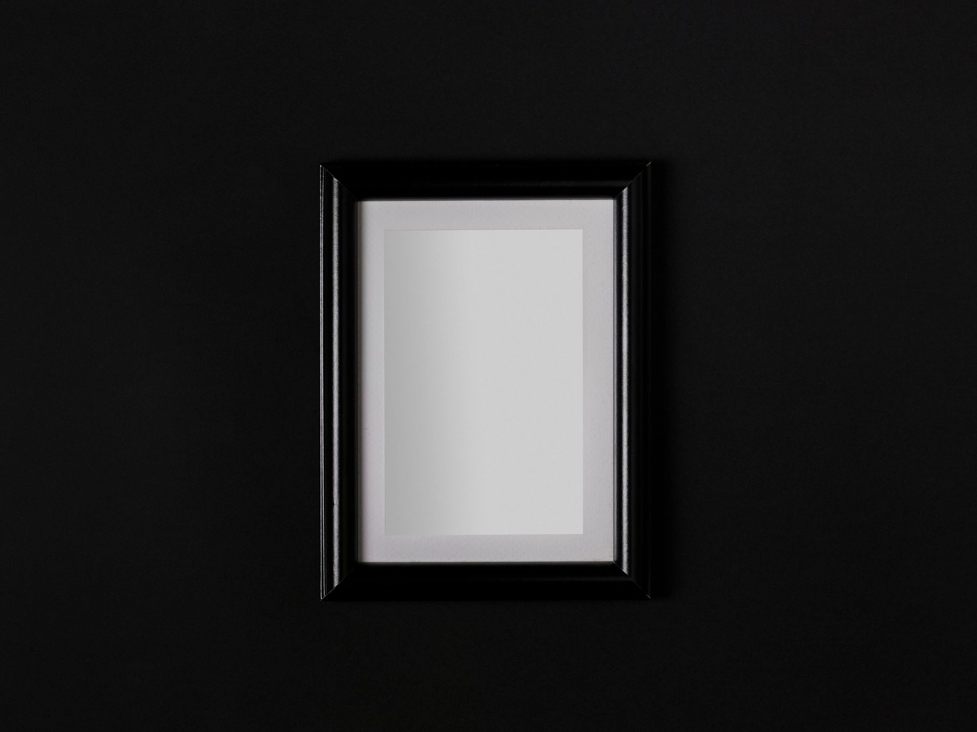 Black picture frame on black background